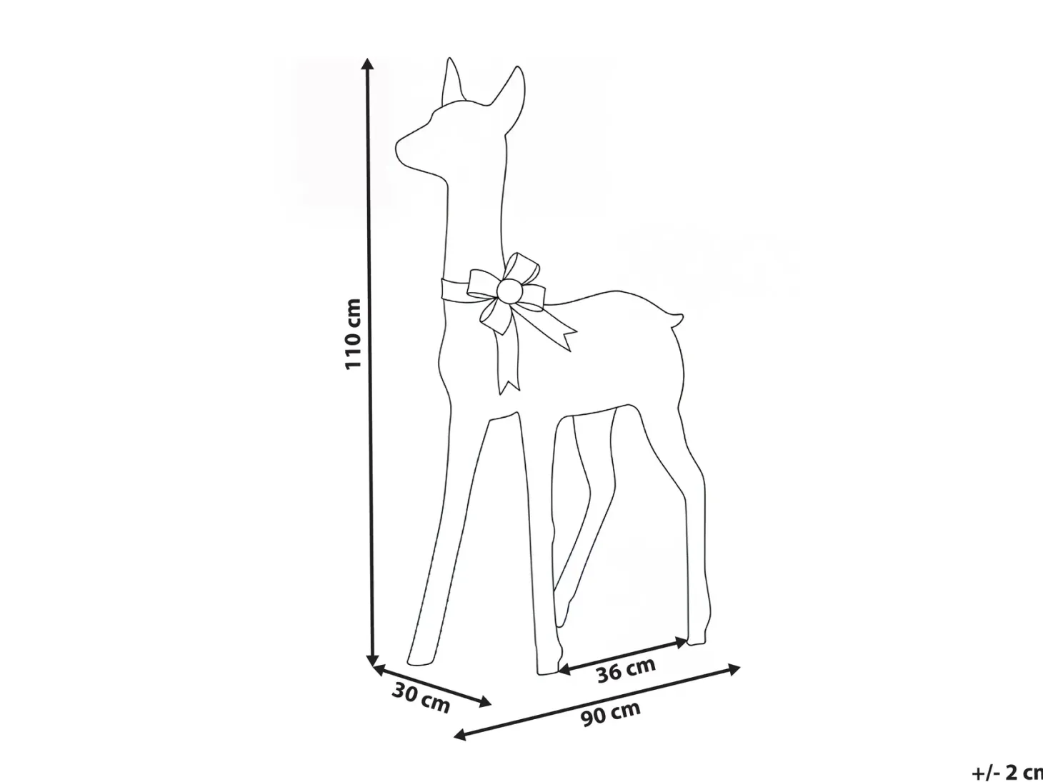 Dekoracja ogrodowa LED AURENNE Jelonek 110 cm Biały