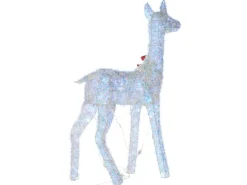 Dekoracja ogrodowa LED AURENNE Jelonek 110 cm Biały