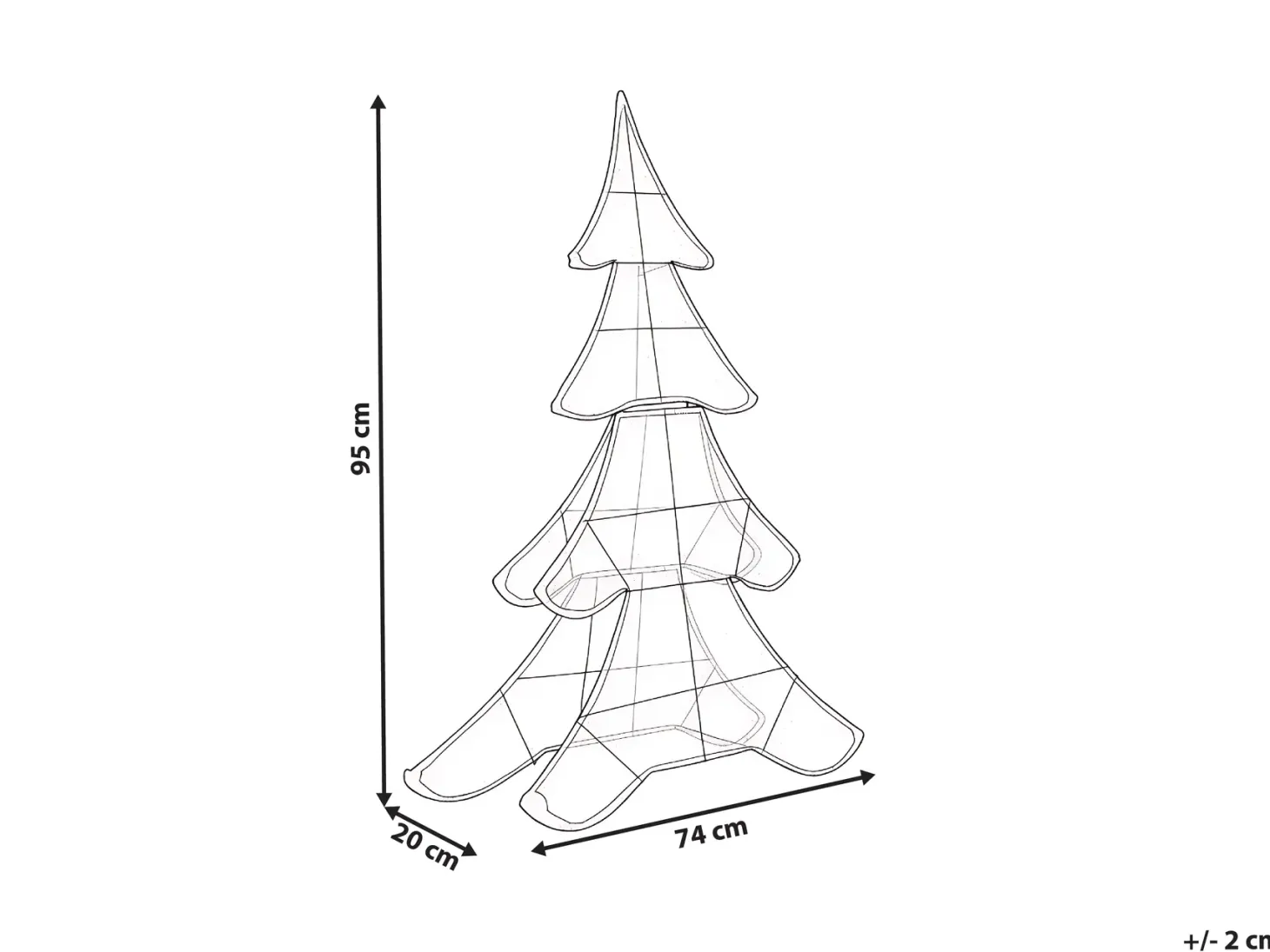 Dekoracja ogrodowa LED EDASJON Choinka 95 cm Biały
