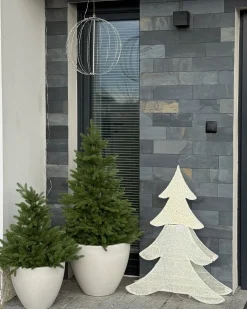 Dekoracja ogrodowa LED EDASJON Choinka 95 cm Biały