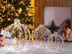 Dekoracja ogrodowa LED GAROUR Bombka 65/50/40 cm Złoty