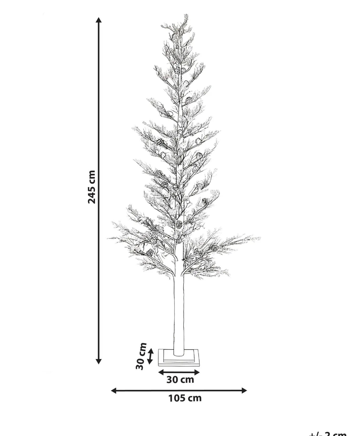 Dekoracja ogrodowa LED GRENIVIK Choinka 245 cm Biały