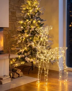 Dekoracja ogrodowa LED HAFNIR Sarna 92 cm Srebrny