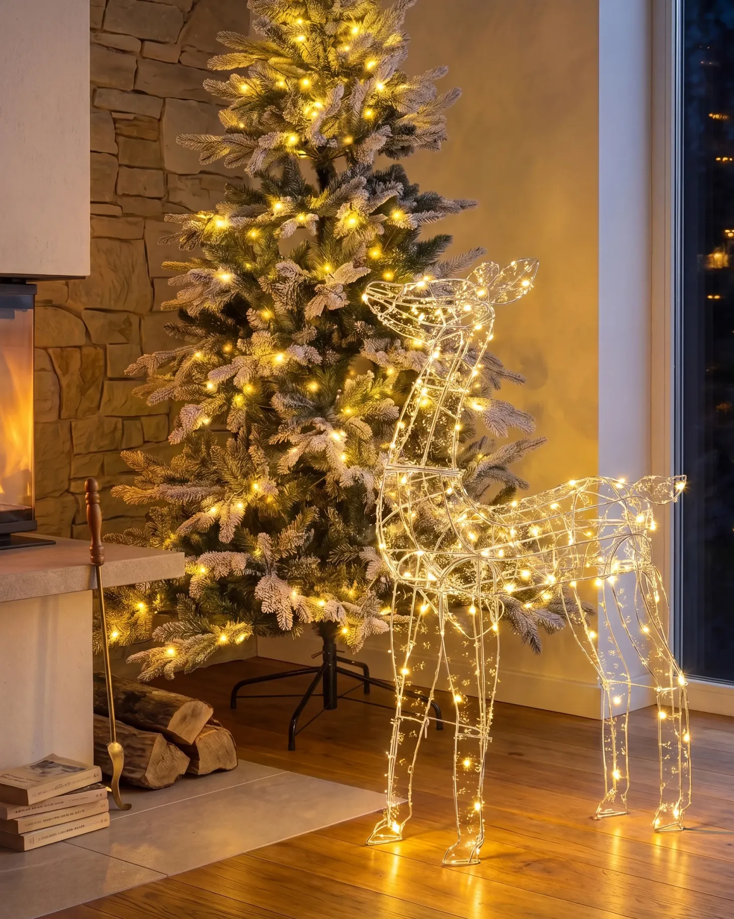 Dekoracja ogrodowa LED HAFNIR Sarna 92 cm Srebrny