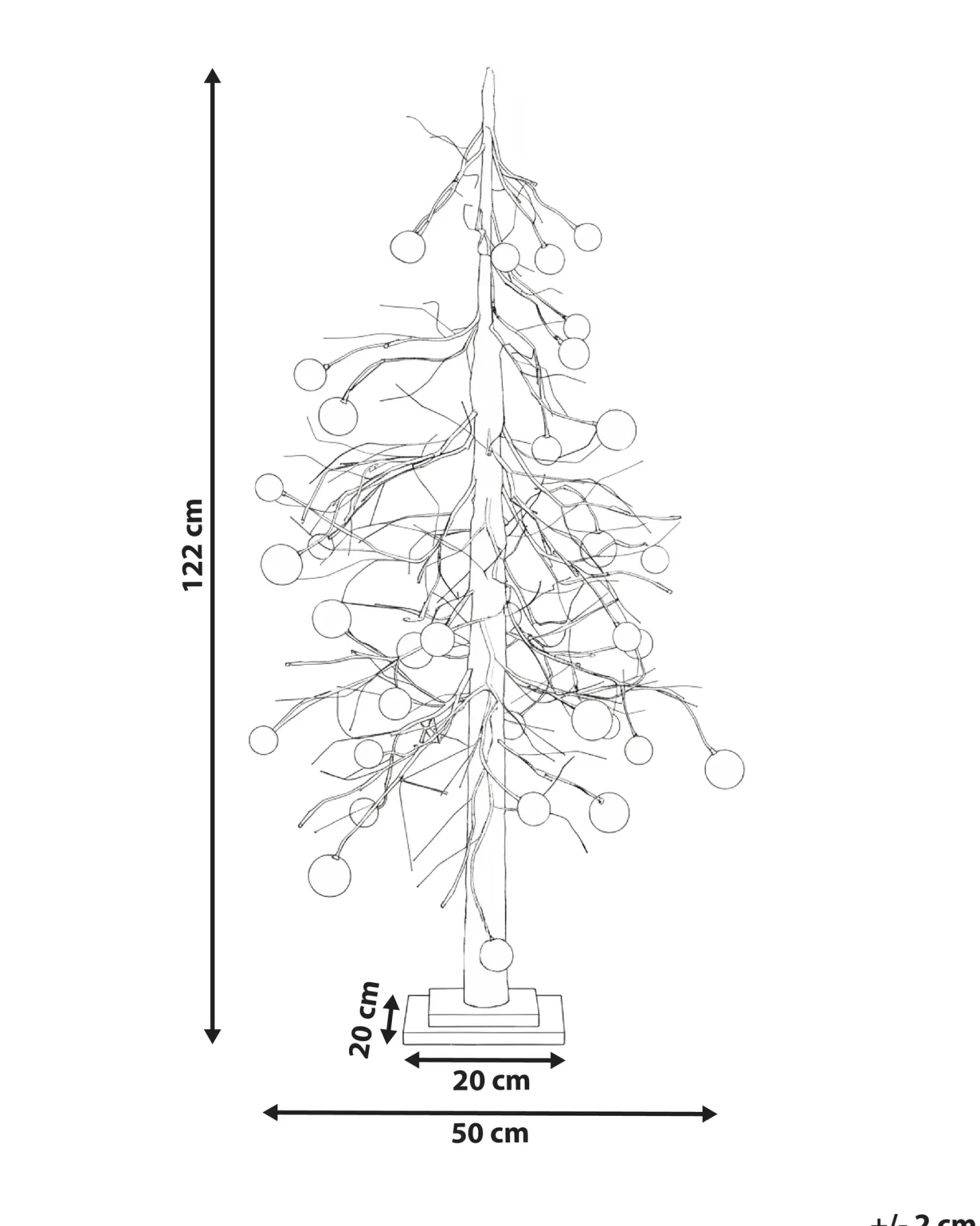 Dekoracja ogrodowa LED HOLAR Choinka 122 cm Biały