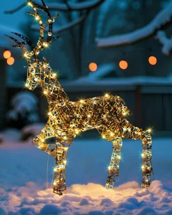 Dekoracja ogrodowa LED HUSAVIK Renifer 140 cm Srebrny