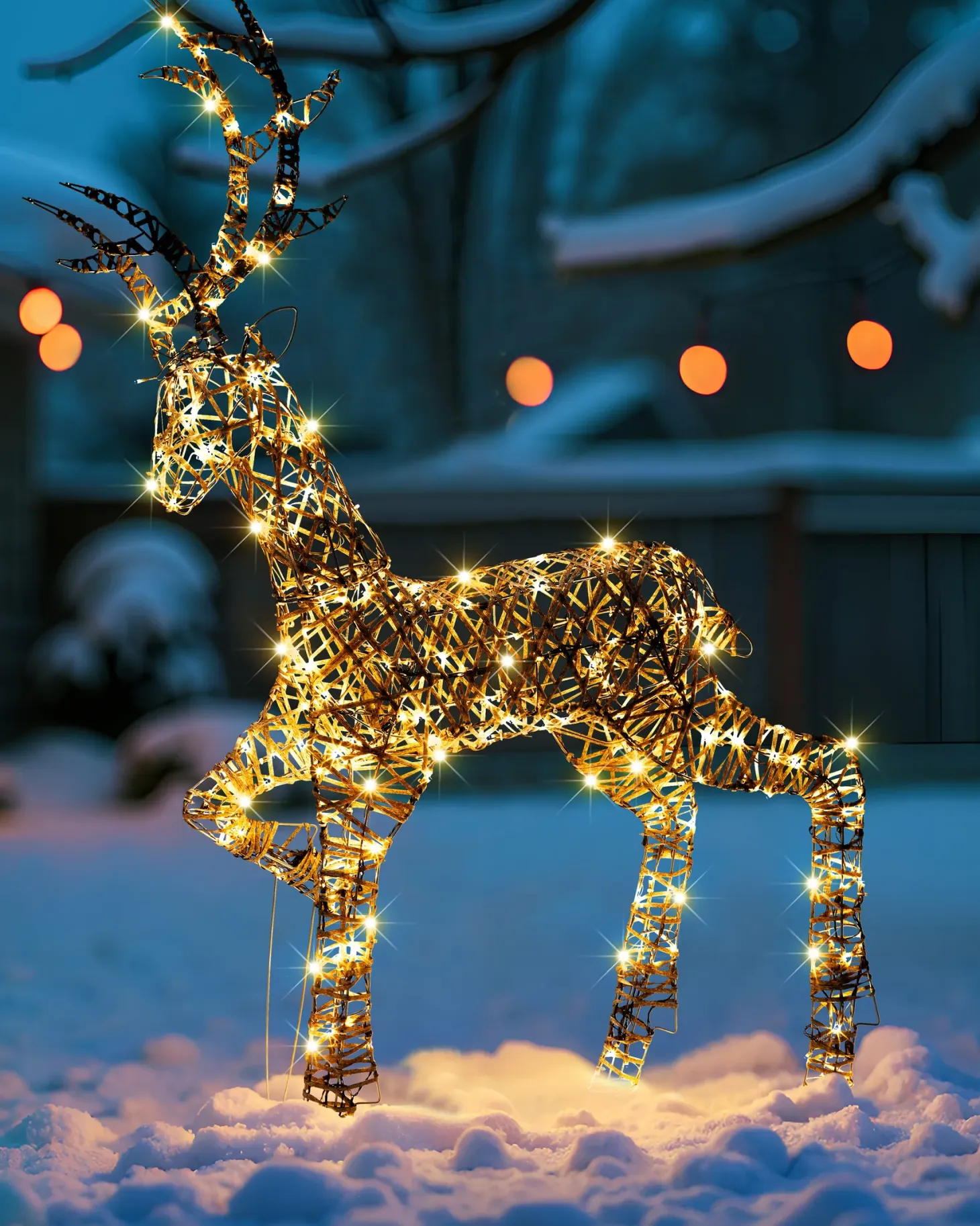 Dekoracja ogrodowa LED HUSAVIK Renifer 140 cm Srebrny