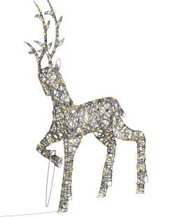 Dekoracja ogrodowa LED HUSAVIK Renifer 140 cm Srebrny