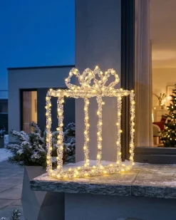 Dekoracja ogrodowa LED KEMI Prezenty świąteczne 25 cm Biały