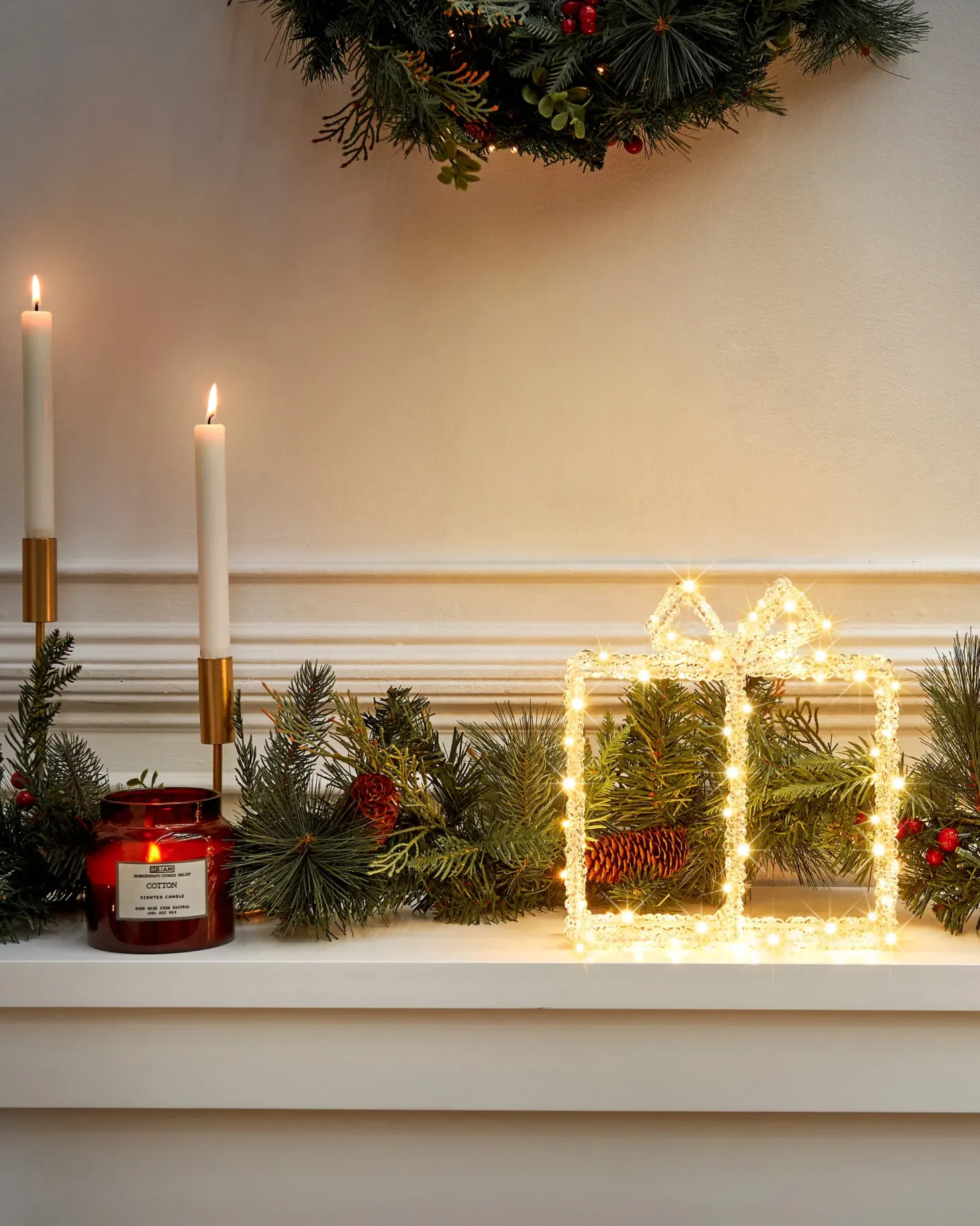 Dekoracja ogrodowa LED KEMI Prezenty świąteczne 25 cm Biały