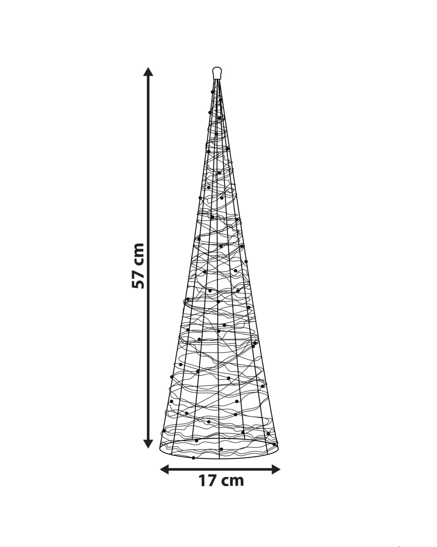 Dekoracja ogrodowa LED KOTALA Choinka 57 cm Srebrny