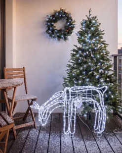 Dekoracja ogrodowa LED KRISTNES Ruchoma sarna 53 cm Biały