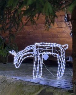 Dekoracja ogrodowa LED KRISTNES Ruchoma sarna 53 cm Biały