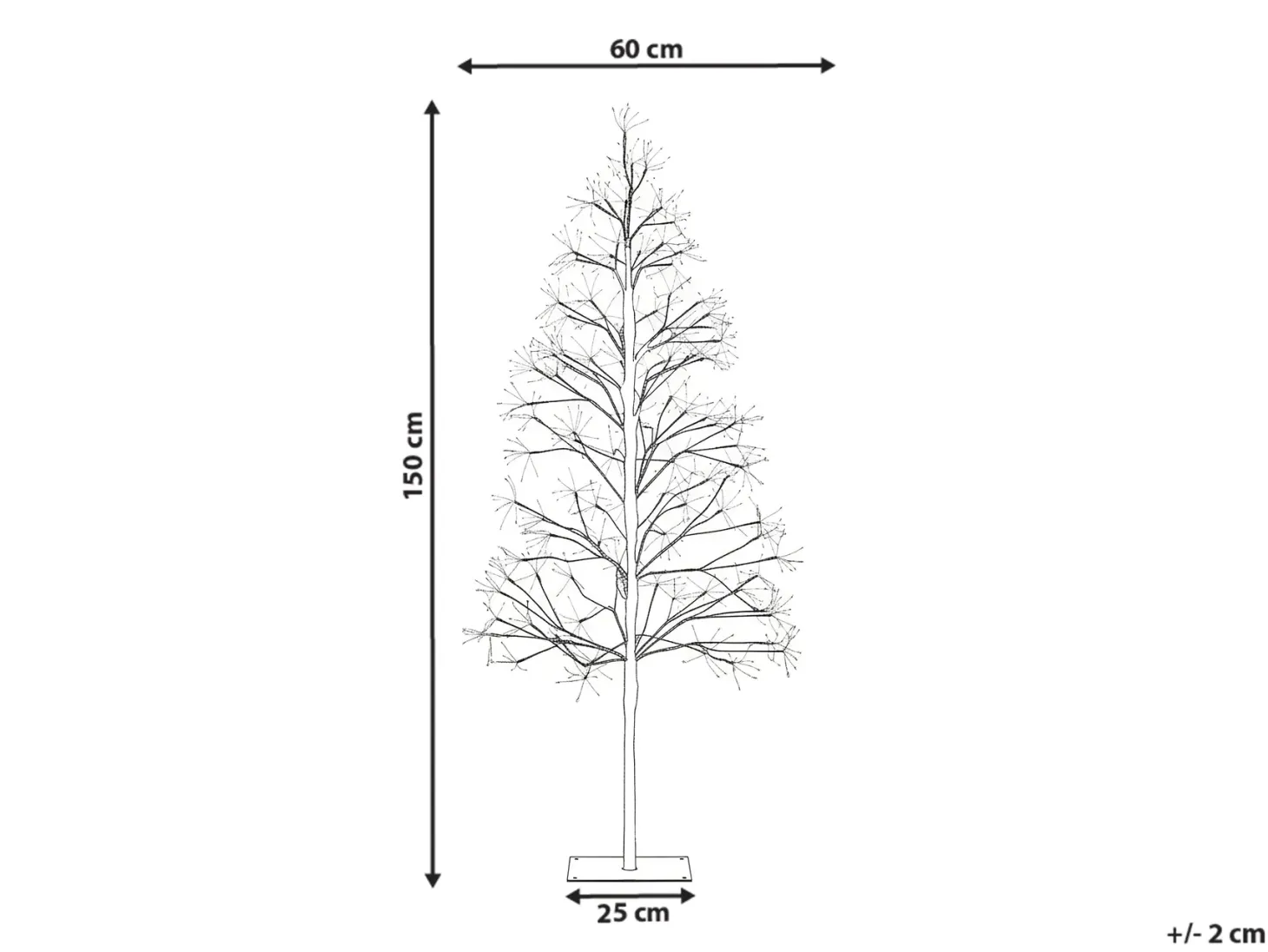 Dekoracja ogrodowa LED LONKARI Drzewko 150 cm Brązowy