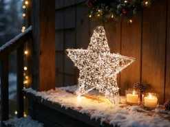 Dekoracja ogrodowa LED MADUM Gwiazda 50 cm Srebrny