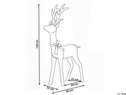 Dekoracja ogrodowa LED MALAREN Renifer 140 cm Biały