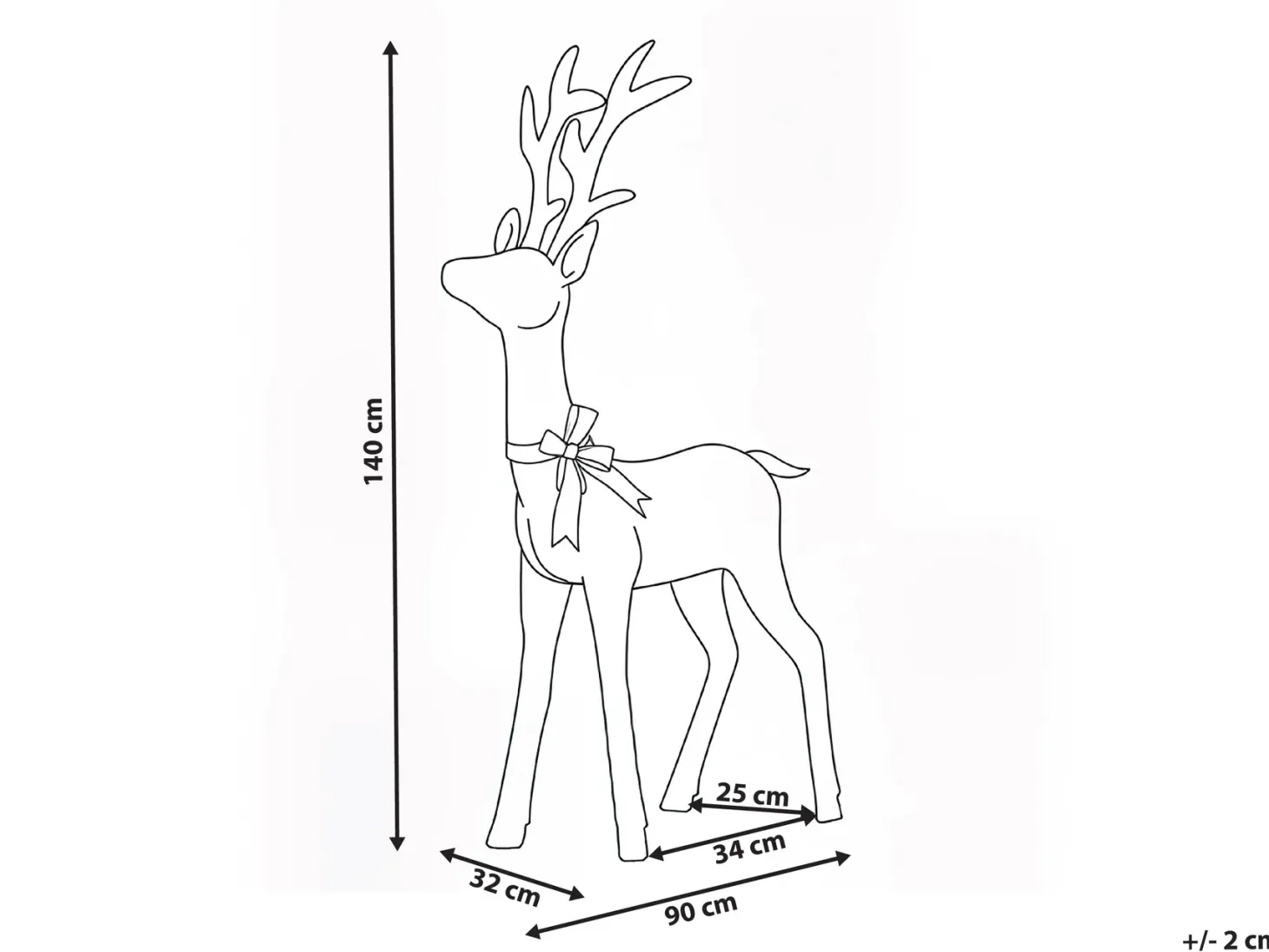 Dekoracja ogrodowa LED MALAREN Renifer 140 cm Biały