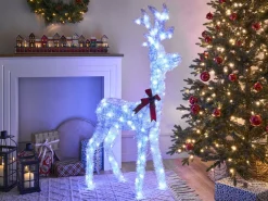Dekoracja ogrodowa LED MALAREN Renifer 140 cm Biały