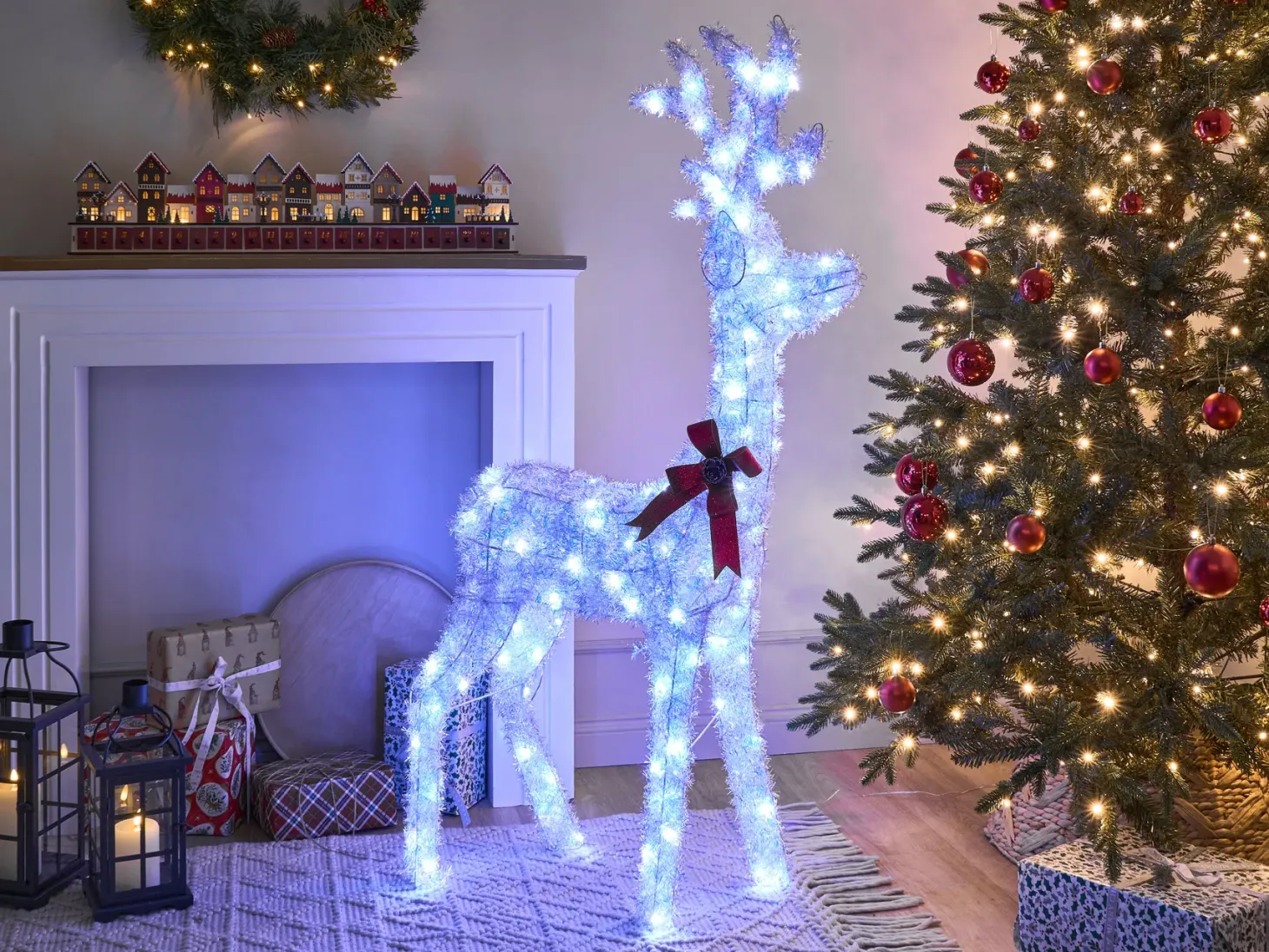 Dekoracja ogrodowa LED MALAREN Renifer 140 cm Biały