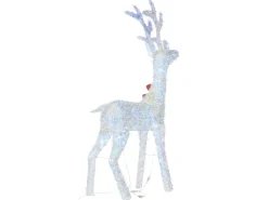 Dekoracja ogrodowa LED MALAREN Renifer 140 cm Biały