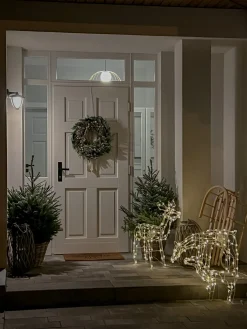 Dekoracja ogrodowa LED MIKKELI Ruchomy renifer 76/47/52 cm Biały