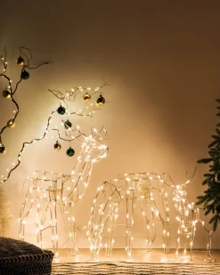 Dekoracja ogrodowa LED MIKKELI Ruchomy renifer 76/47/52 cm Biały