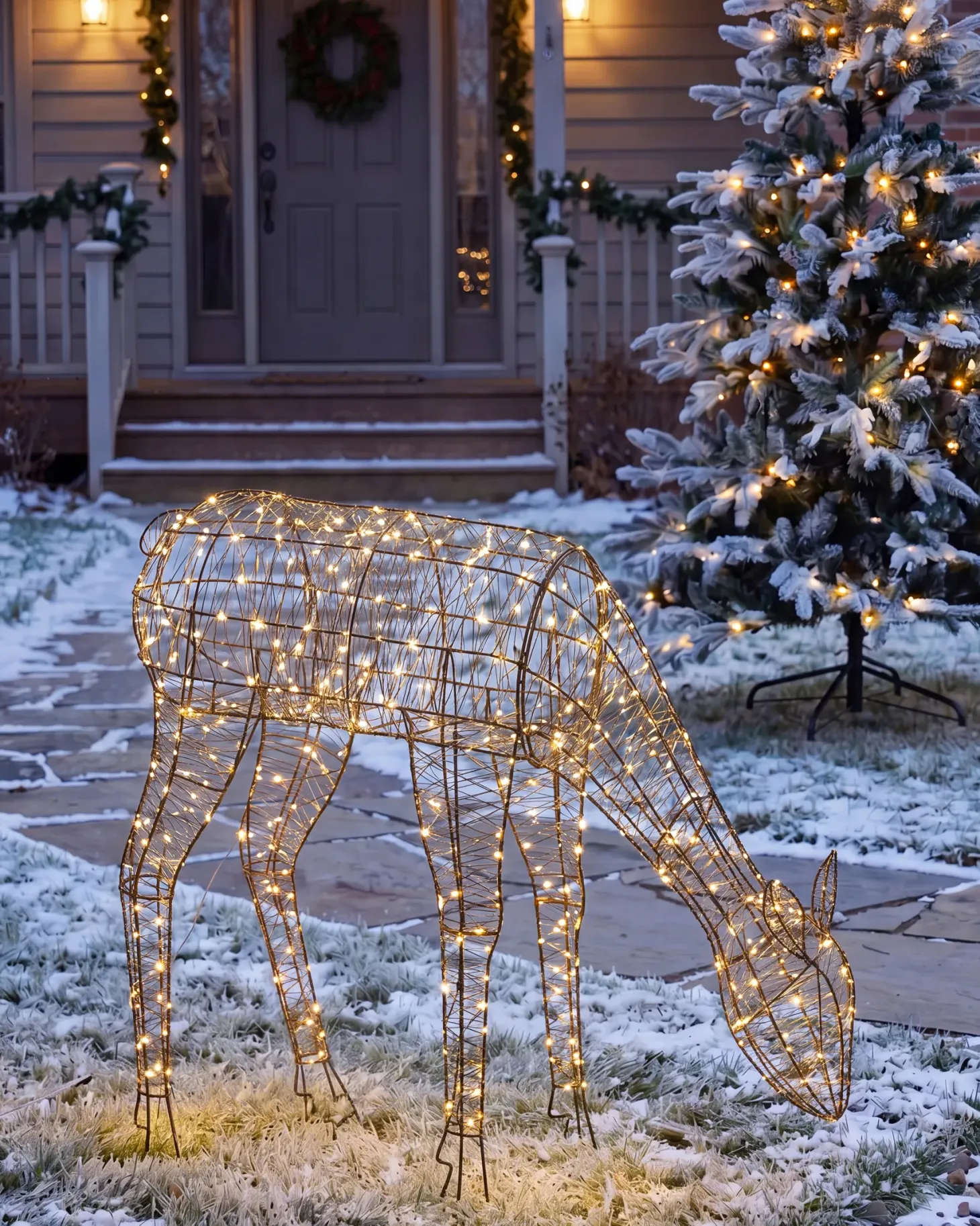 Dekoracja ogrodowa LED NARUSKA Renifer 70 cm Czarny