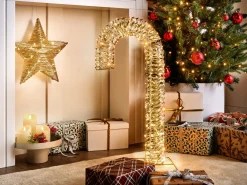 Dekoracja ogrodowa LED NORRESO Laska cukrowa 74 cm Złoty