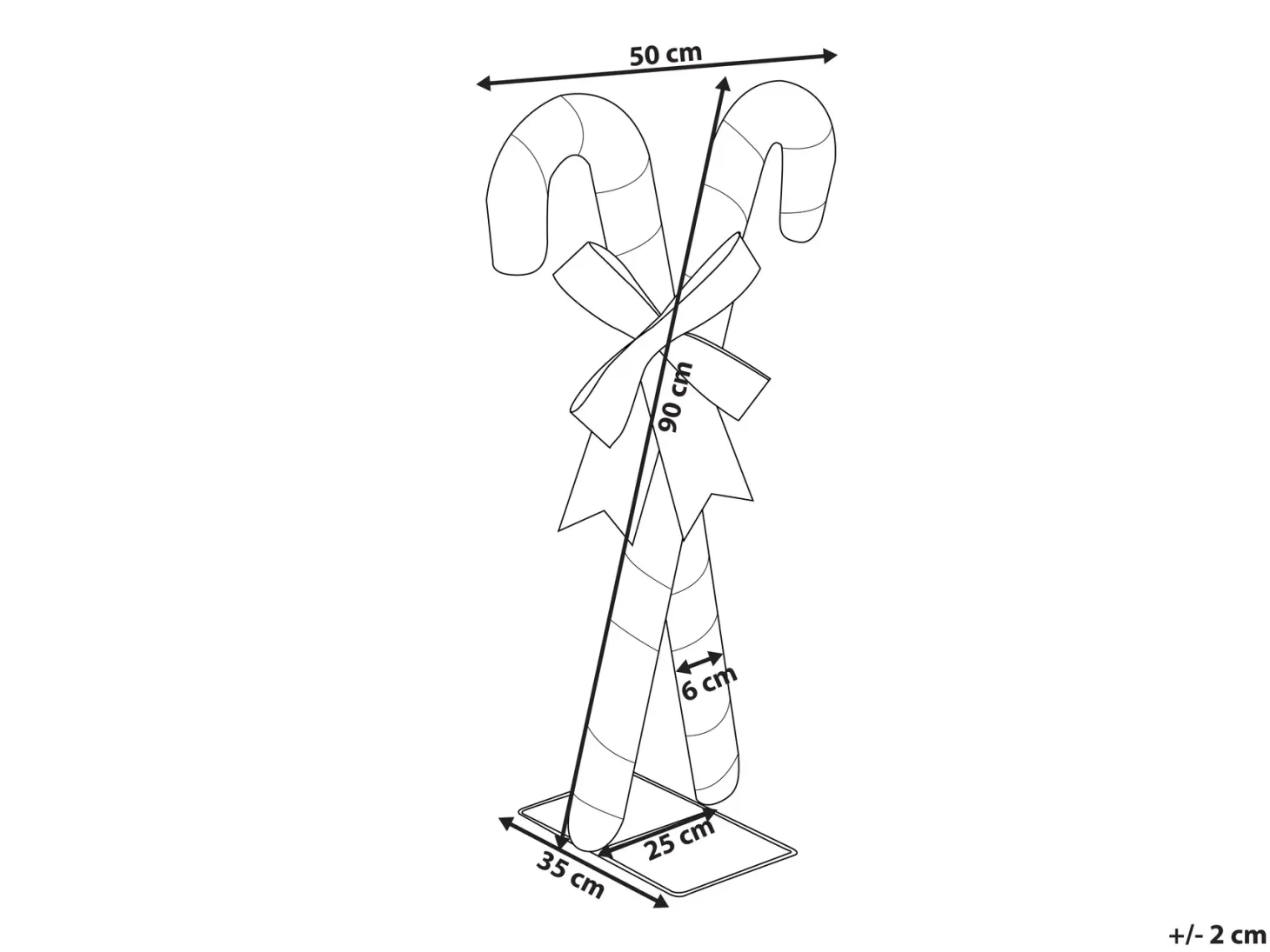 Dekoracja ogrodowa LED OLASVIK 90 cm Biały Czerwony