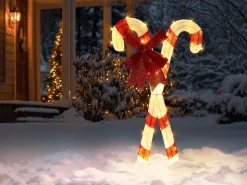 Dekoracja ogrodowa LED OLASVIK 90 cm Biały Czerwony
