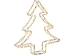 Dekoracja ogrodowa LED OLBOAN Choinka 34 cm Biały