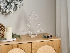 Dekoracja ogrodowa LED OLBOAN Choinka 34 cm Biały