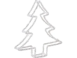Dekoracja ogrodowa LED OLBOAN Choinka 34 cm Biały