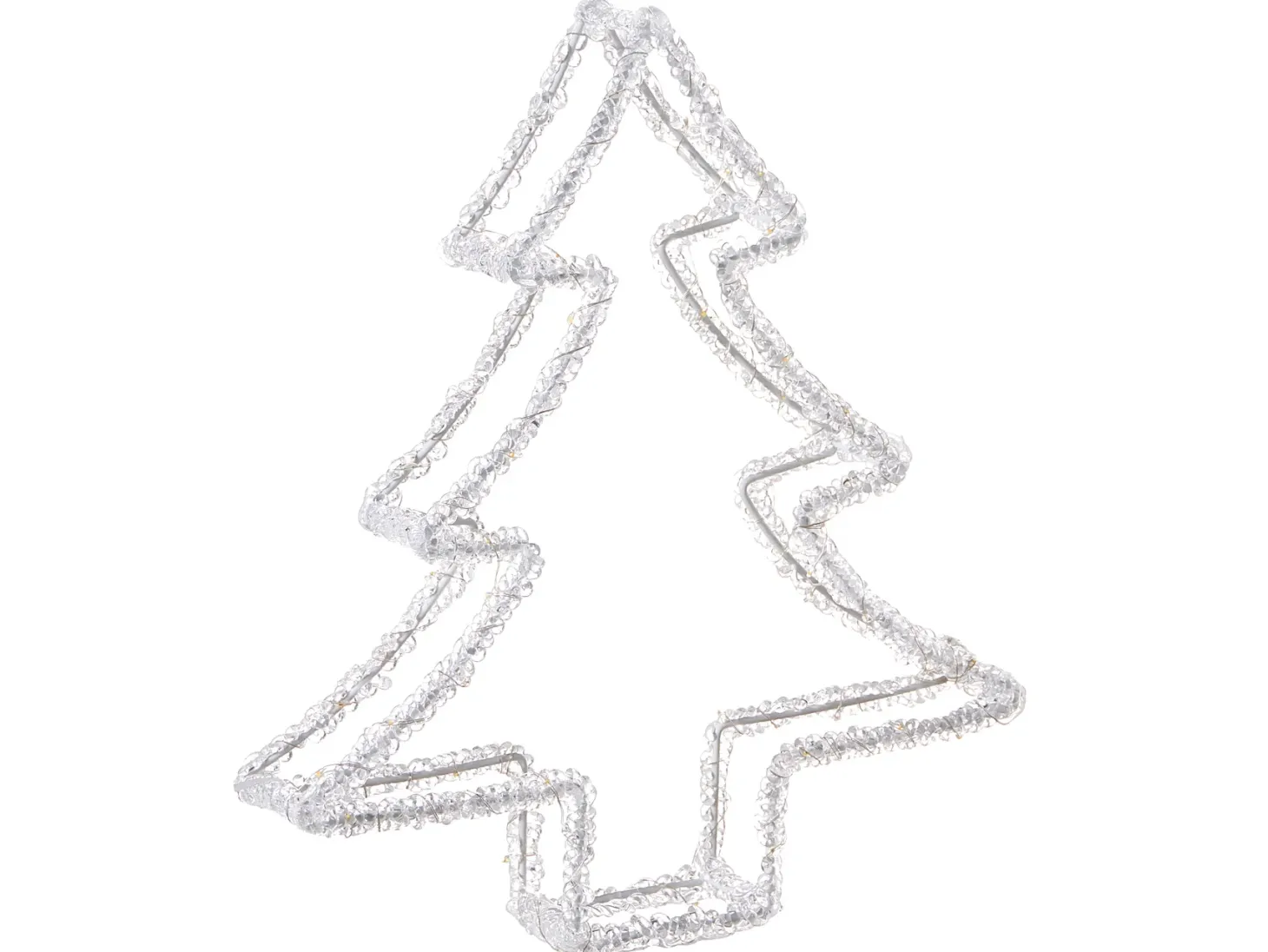 Dekoracja ogrodowa LED OLBOAN Choinka 34 cm Biały