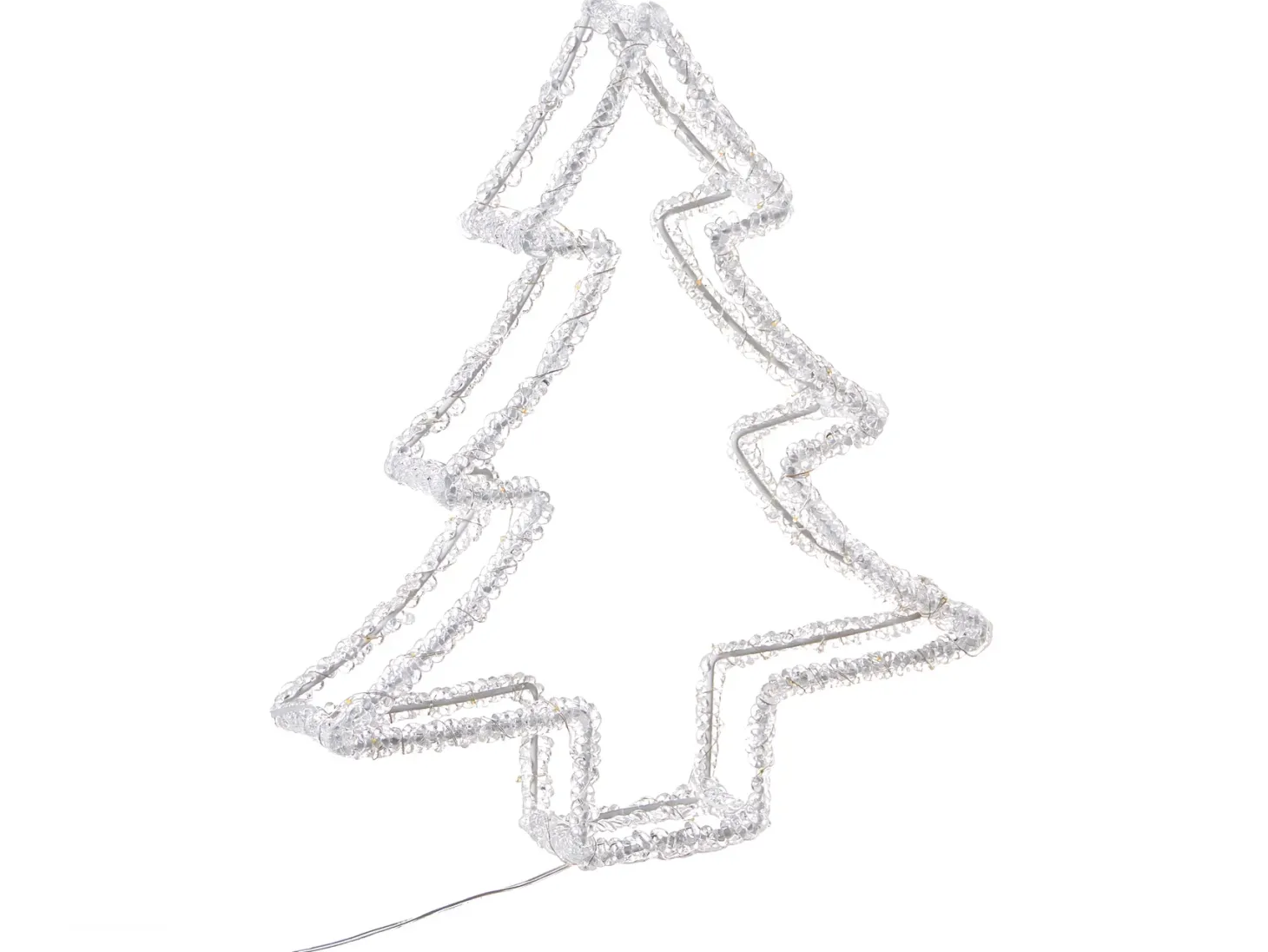 Dekoracja ogrodowa LED OLBOAN Choinka 34 cm Biały
