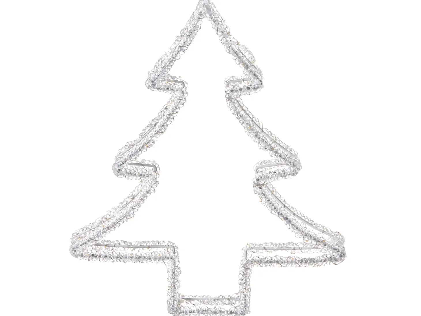 Dekoracja ogrodowa LED OLBOAN Choinka 34 cm Biały