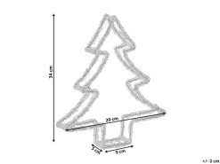 Dekoracja ogrodowa LED OLBOAN Choinka 34 cm Biały