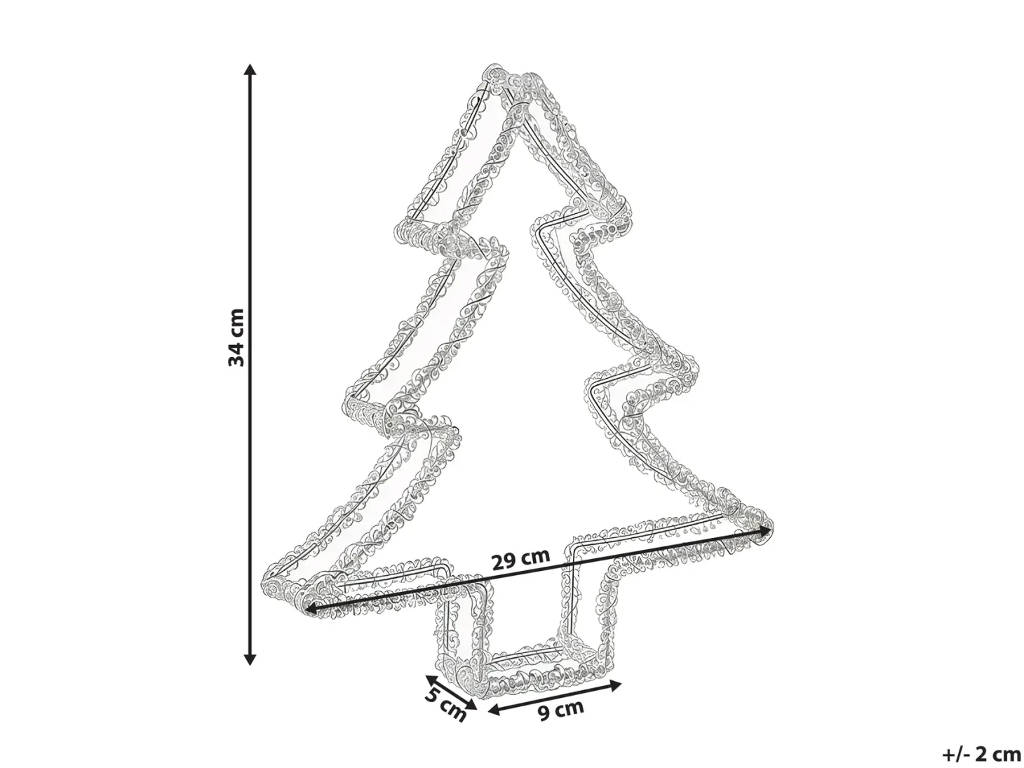 Dekoracja ogrodowa LED OLBOAN Choinka 34 cm Biały