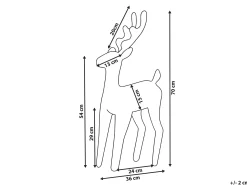 Dekoracja ogrodowa LED OLDENOR Renifer 70 cm Srebrny