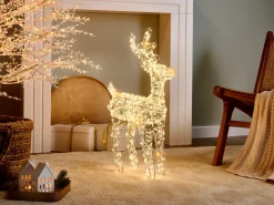 Dekoracja ogrodowa LED OLDENOR Renifer 70 cm Srebrny