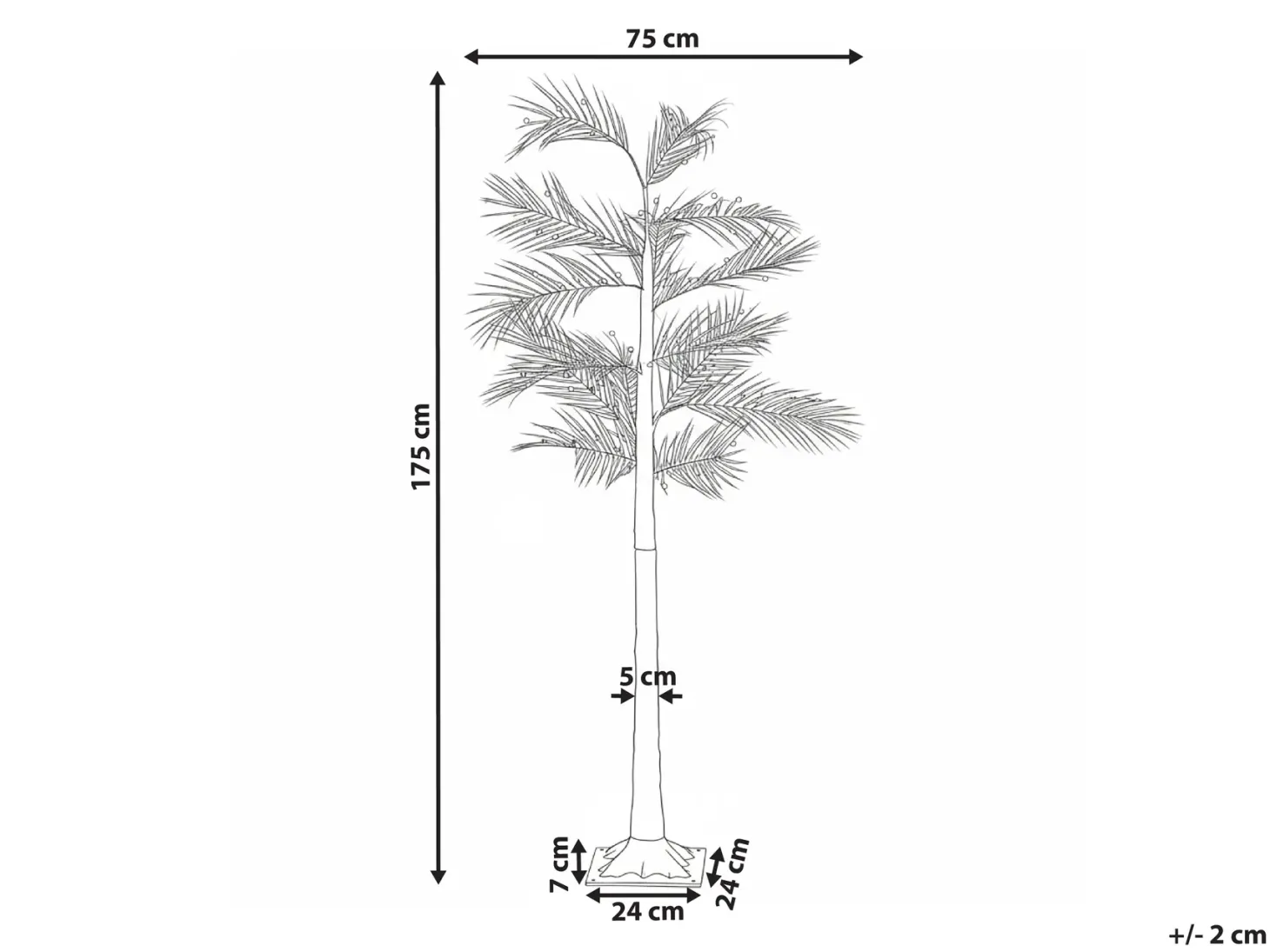 Dekoracja ogrodowa LED PALJAVESI Drzewko 175 cm Złoty