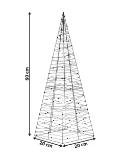 Dekoracja ogrodowa LED PUKSALA Choinka 60 cm Srebrny