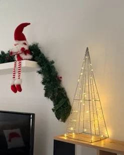 Dekoracja ogrodowa LED PUKSALA Choinka 60 cm Srebrny