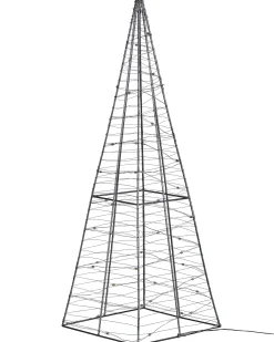Dekoracja ogrodowa LED PUKSALA Choinka 60 cm Srebrny