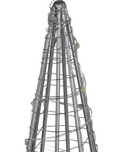 Dekoracja ogrodowa LED PUKSALA Choinka 60 cm Srebrny
