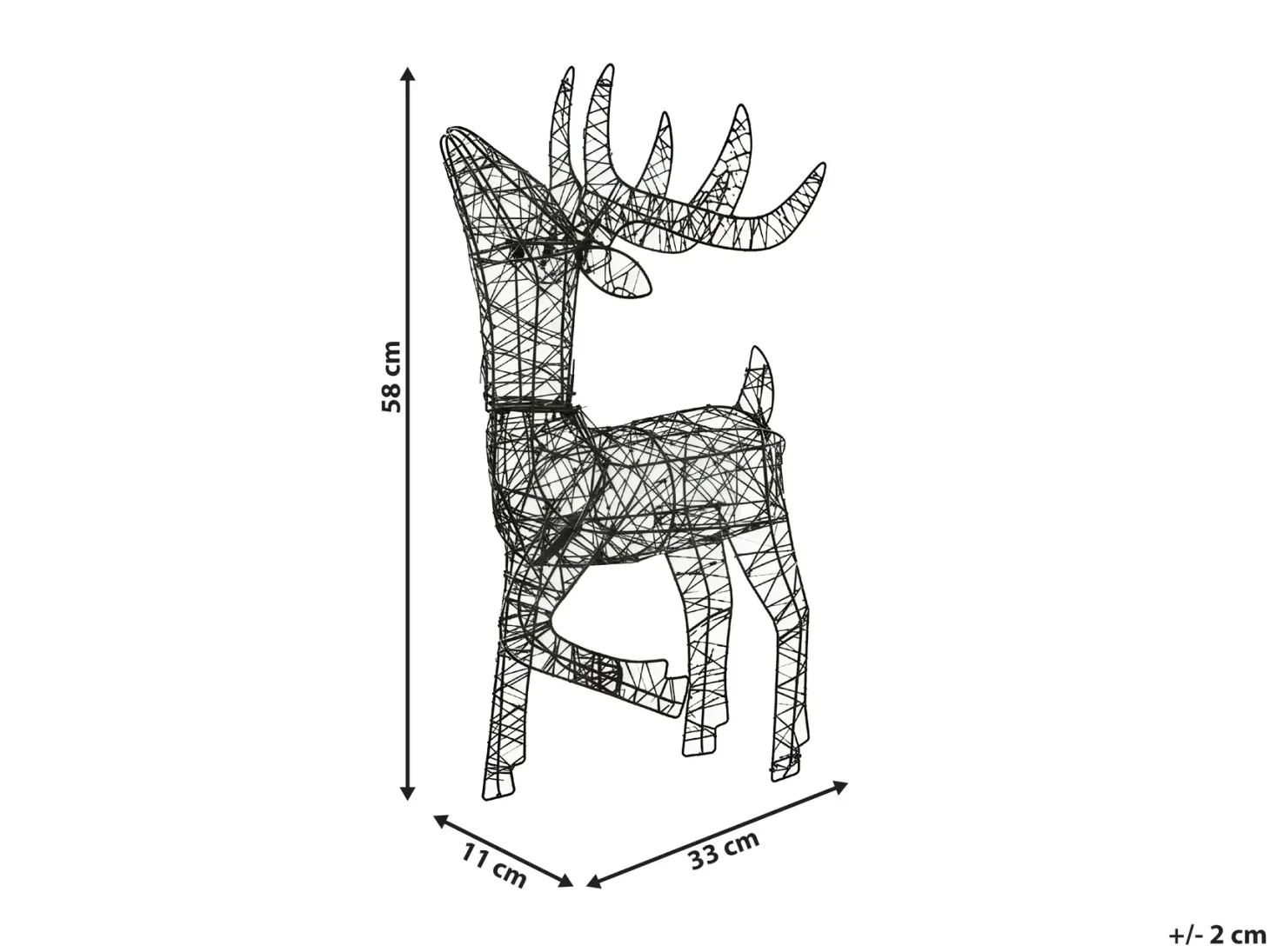 Dekoracja ogrodowa LED RAVSJON Renifer 58 cm Czarny