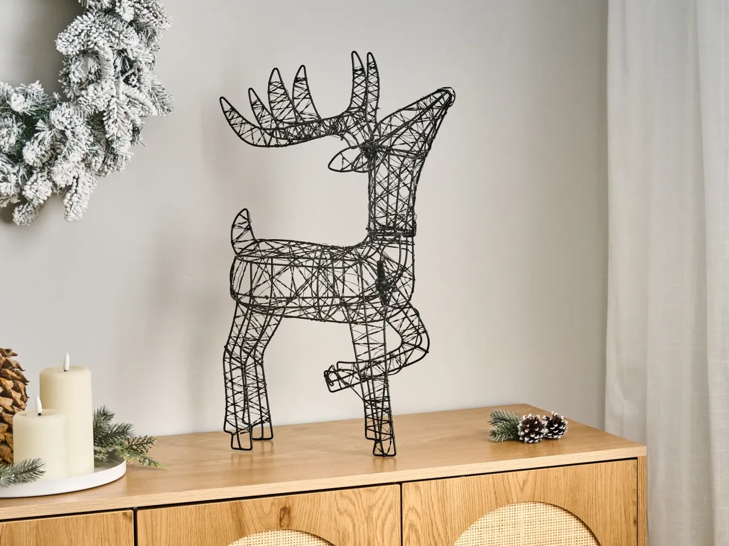 Dekoracja ogrodowa LED RAVSJON Renifer 58 cm Czarny