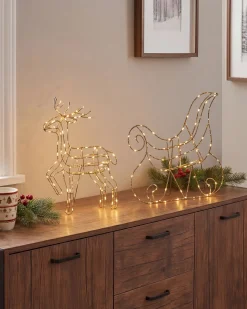 Dekoracja ogrodowa LED SAIJA Renifer 46 cm Srebrny