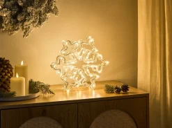 Dekoracja ogrodowa LED SILVERAN Śnieżynka 28 cm Biały