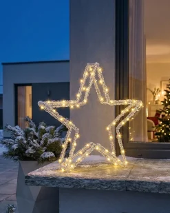 Dekoracja ogrodowa LED SIMO Gwiazda 31 cm Biały